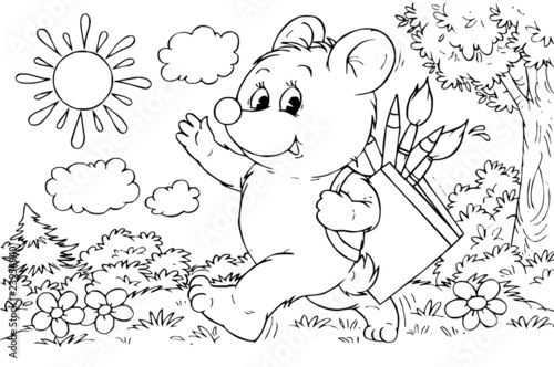 Bear artist walks with his ...