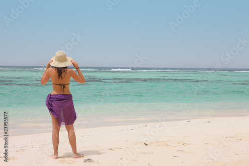 woman on a tropical beach