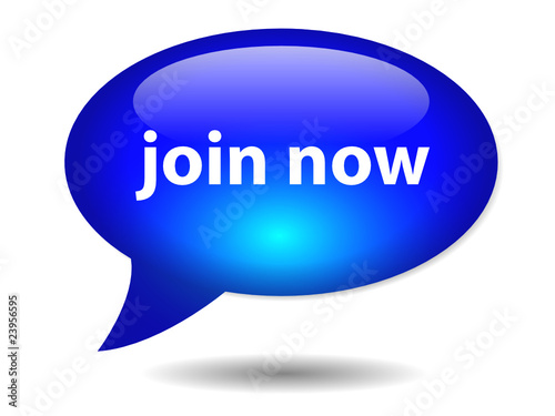 JOIN NOW speech bubble icon (web button subscribe sign up ok go)