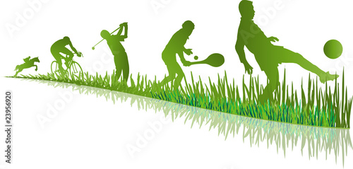 sport silouette wiese