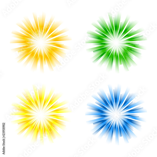 Set of sunburst vectors