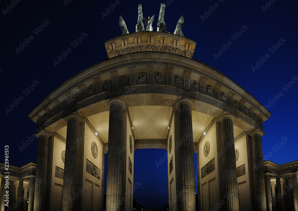 Brandenburger Tor, Nachtaufnahme, Berlin, Deutschland Stock Photo
