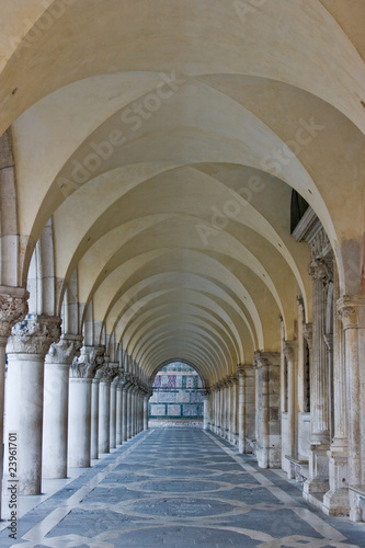 Fototapeta Colonnade, Doge's Palace, Venice, Italy