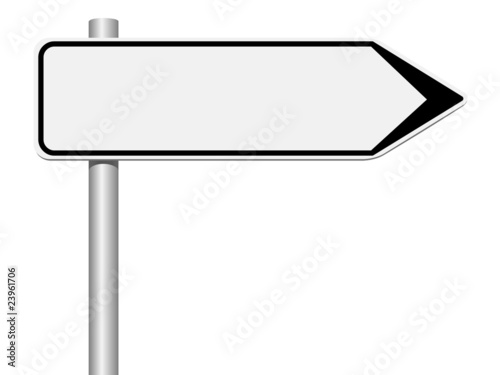 Panneau directionnel blanc