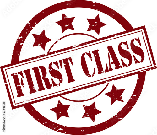 First Class Rubber Stamp (Vector)