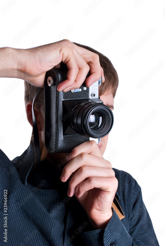 man with a camera man with a camera
