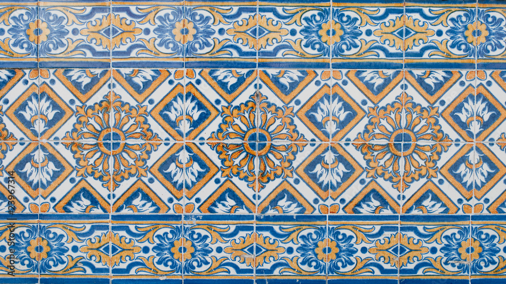 Traditional Portuguese glazed tiles Traditional Portuguese glazed tiles