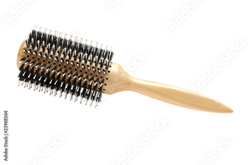 фотографія Professional hairdresser round hairbrush isolated on white