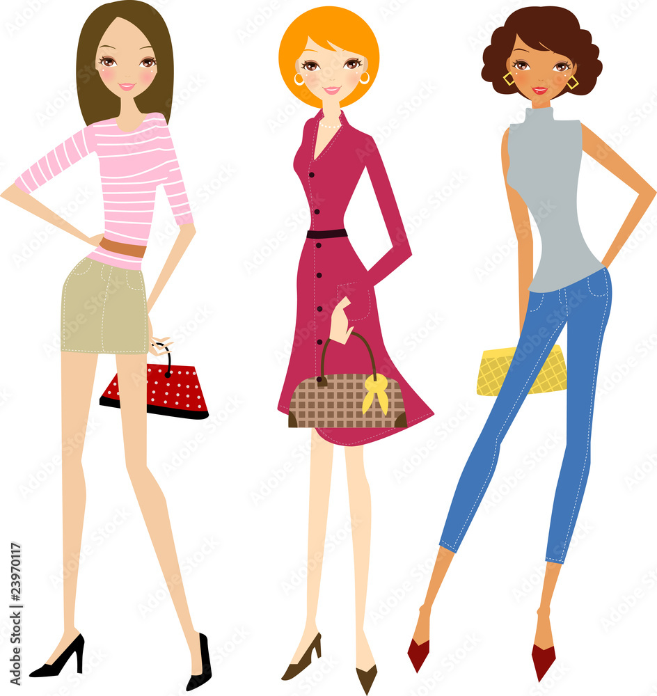 Fashion womans at the shopping Fashion womans at the shopping