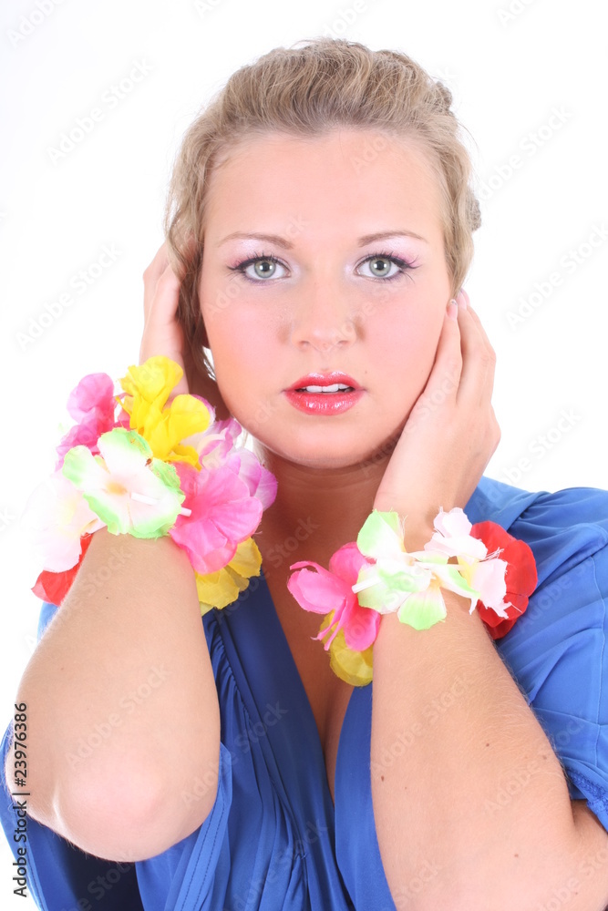 Portrait of sexy woman in blue Portrait of sexy woman in blue