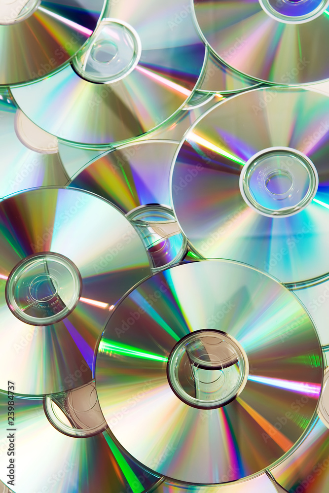 heap of dvd, cd disks Stock Photo | Adobe Stock