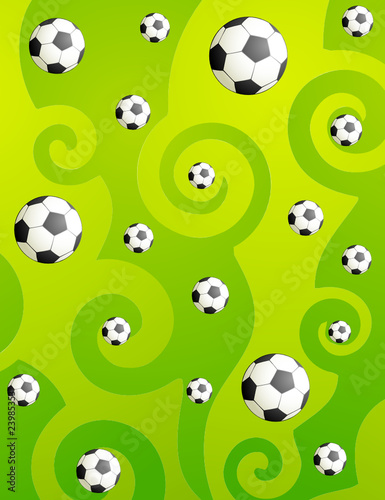 Football on a green background for a design