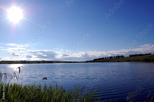 sunset over the lake