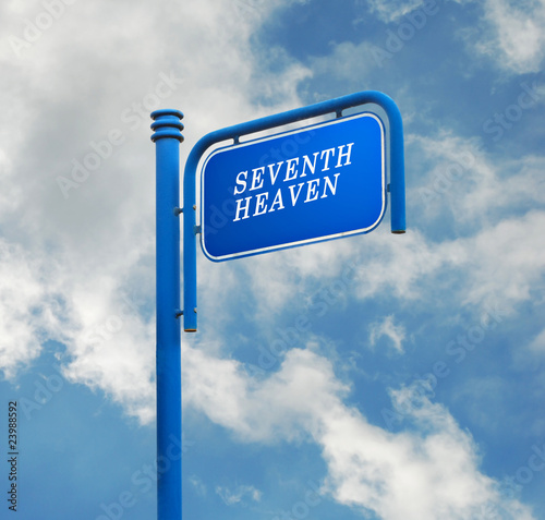 Fényképezés Road sign to seventh heaven