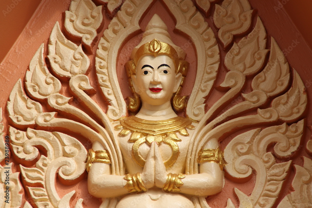 art on gable of temple, Wat Nagawichai, Mahasarakam