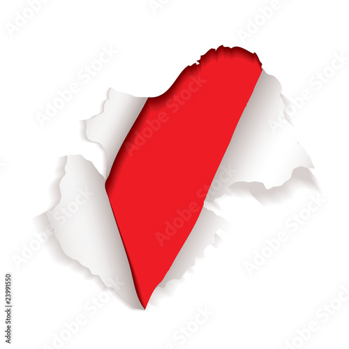 red paper hole explode