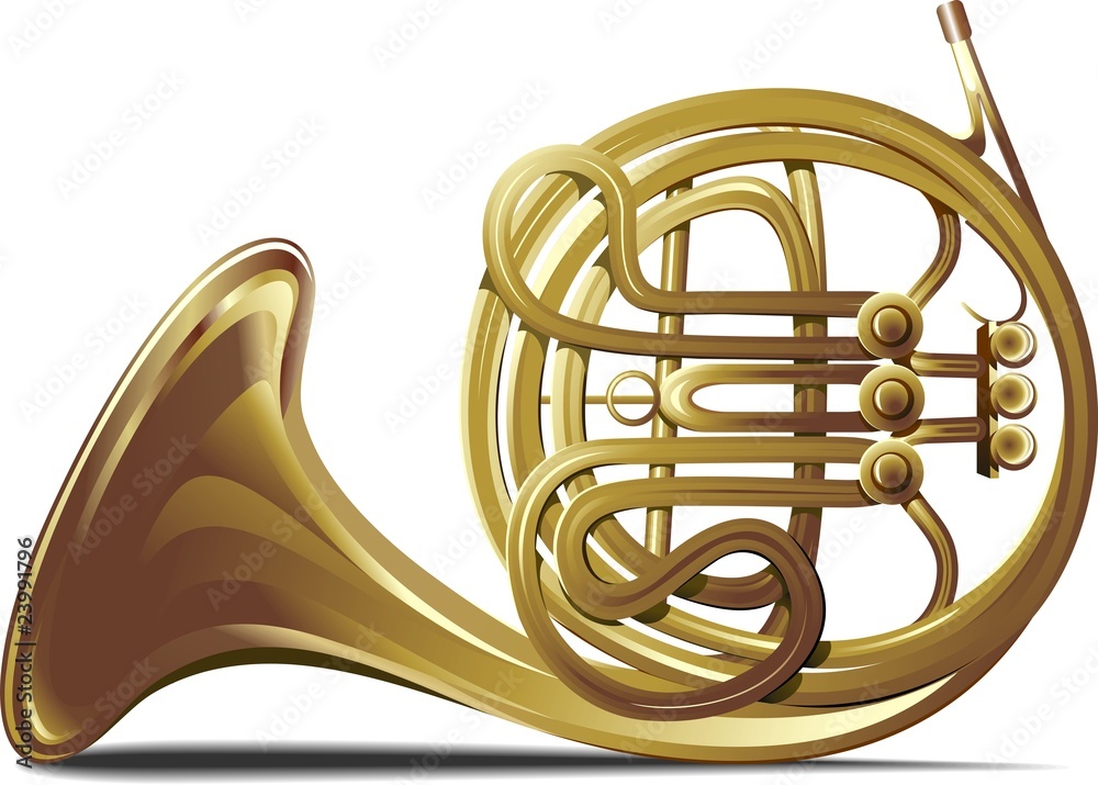 Vektorová grafika „Corno Strumento Musicale-Horn Musical Instrument-Vector“  ze služby Stock | Adobe Stock