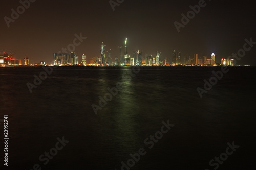 Qatar night skyline