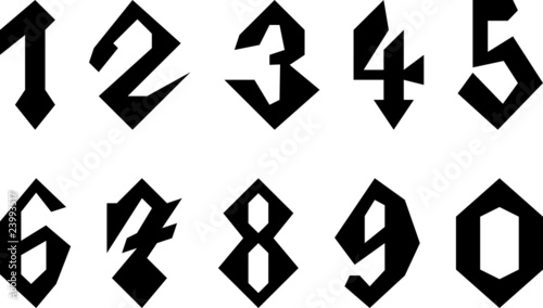 Set of Gothic Style Numbers