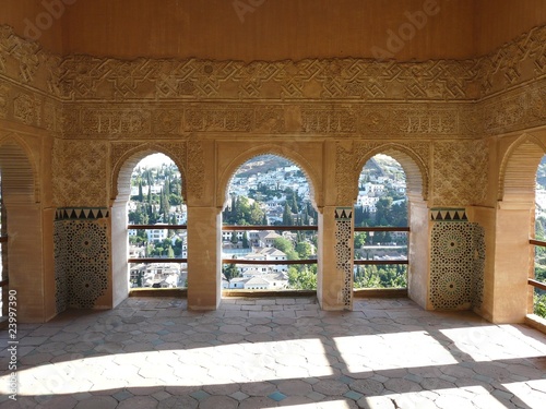 Archways at the Alhambra in Granada, Spain