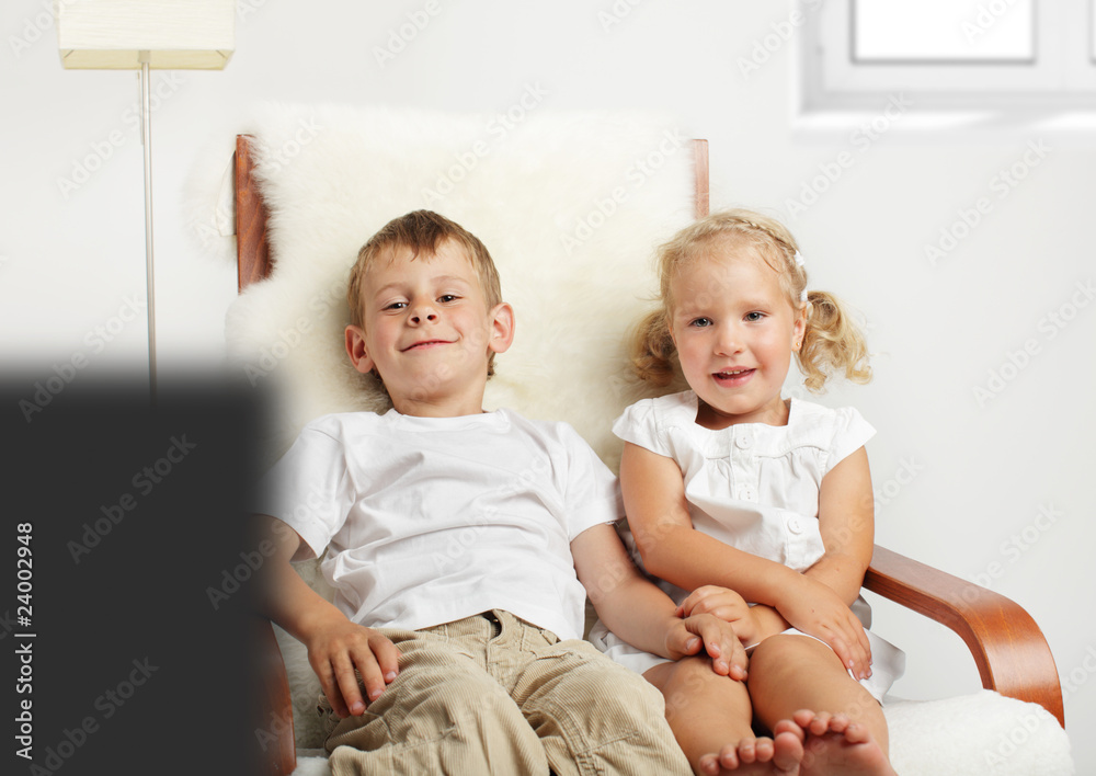 Children watching TV Children watching TV