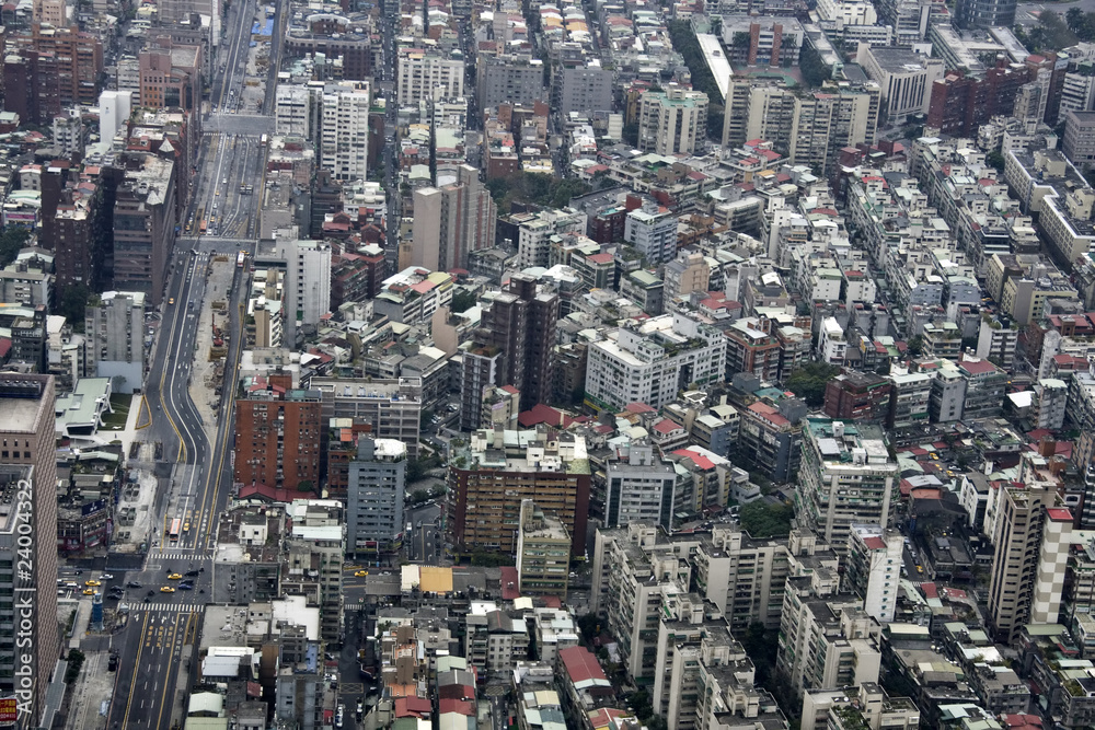 Fototapeta premium aerial view Taibei city