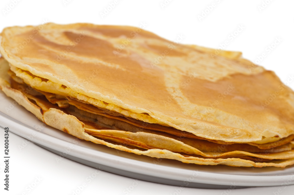 stack of thin pancakes