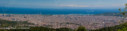 panorama view of Barcelona from the Tibidabo hill