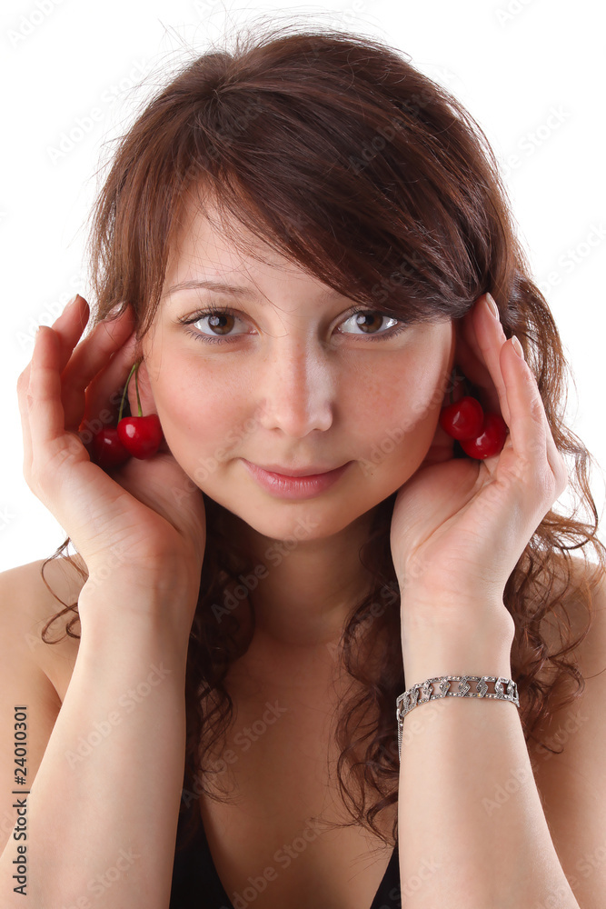 Fototapeta premium Closeup studio fashion portrait of a beautiful young sexy woman