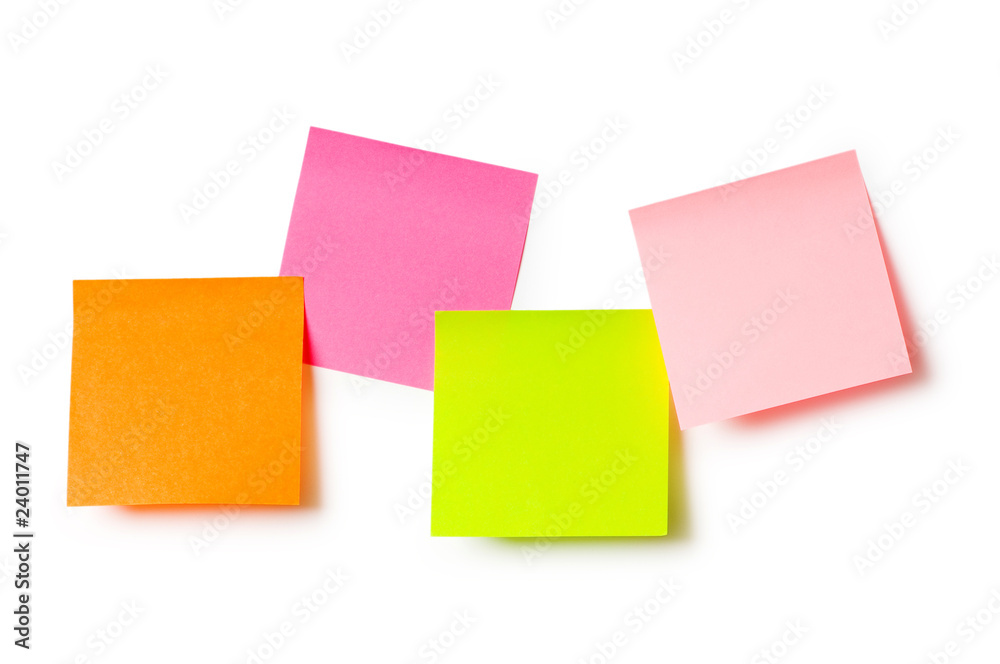 Reminder notes isolated on the white background