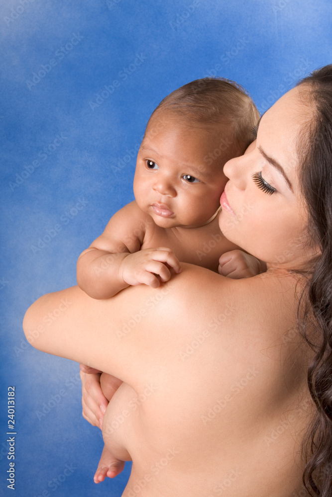 ethnic Latina mother with her baby boy son ethnic Latina mother with her baby boy son