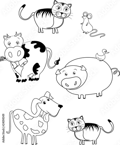 Animali - Immagine in bianco e nero da colorare