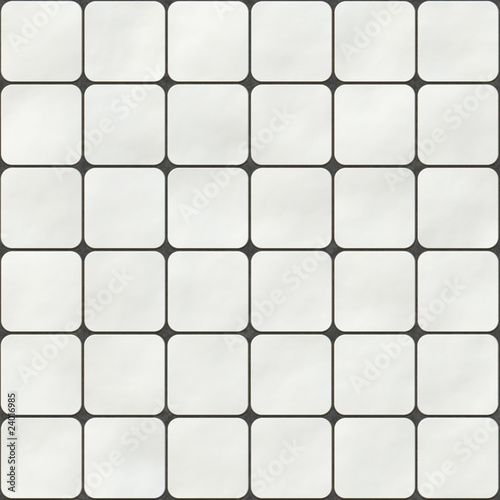 Seamless texture made of white square tiles with round corners