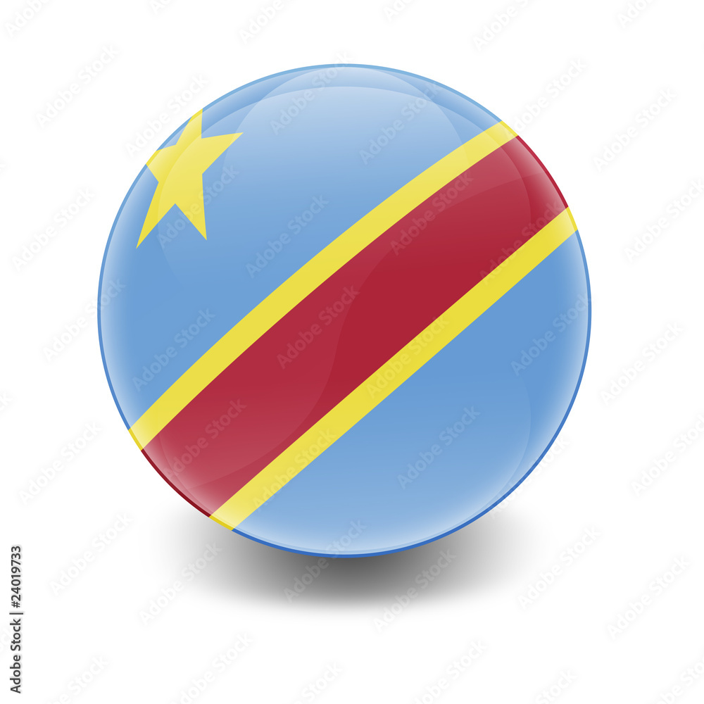 Esfera brillante con bandera Republica Democratica Congo