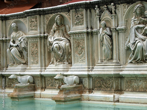 the Fonte Gaia  Fountain of Joy   Piazza del Campo  Siena.