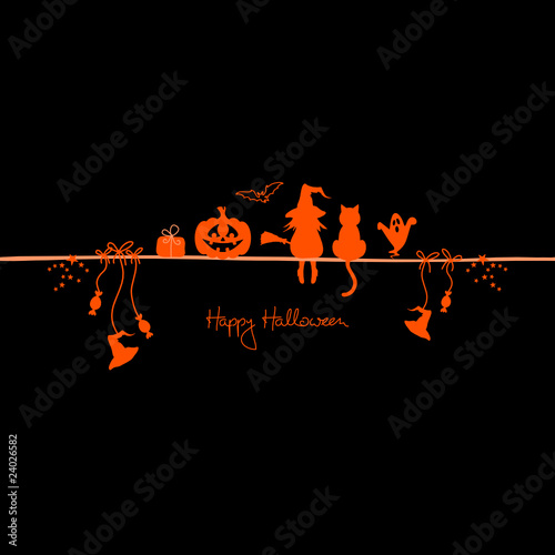 Halloween Card Halloween Symbols Black