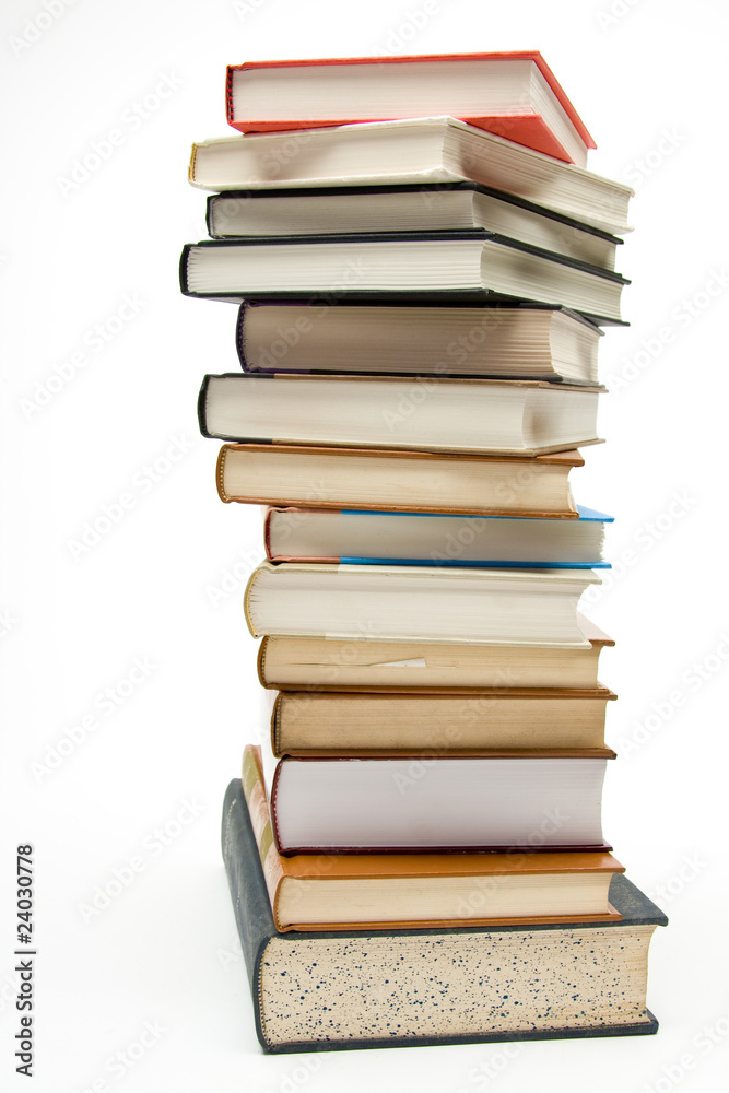 Stack of books on white background. Stack of books on white background.