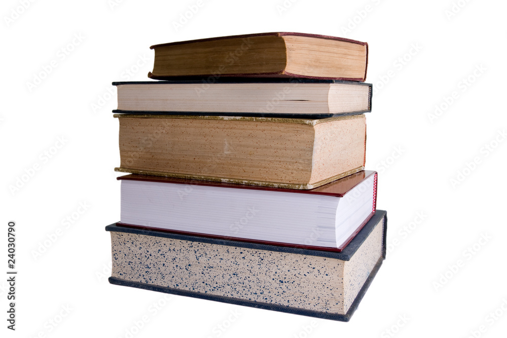 Stack of books isolated on white background. Stack of books isolated on white background.