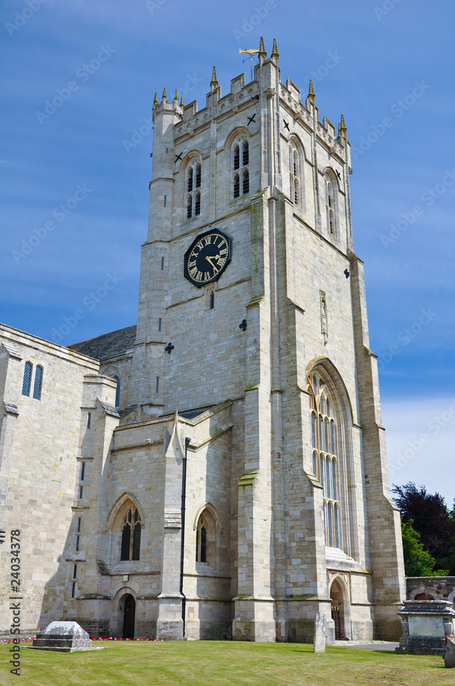Christchurch Priory tower and entrance.
