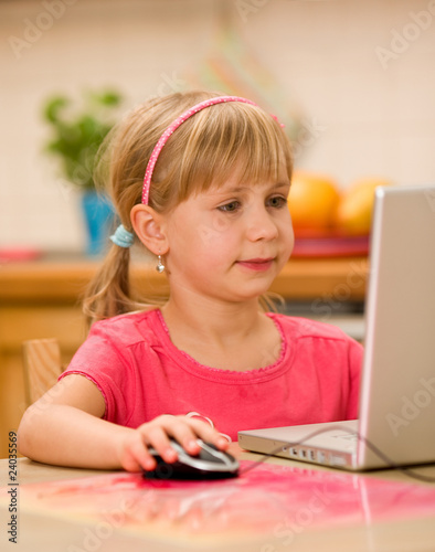 girl working on computer