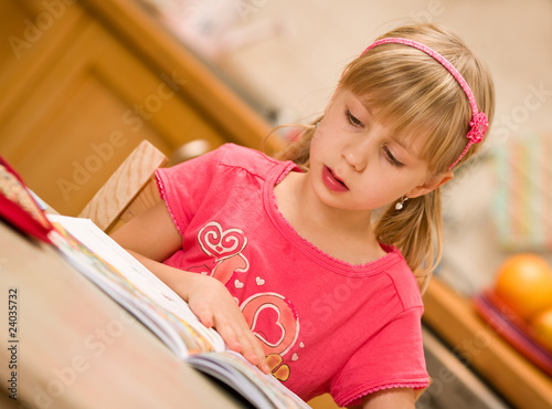 girl doing homework