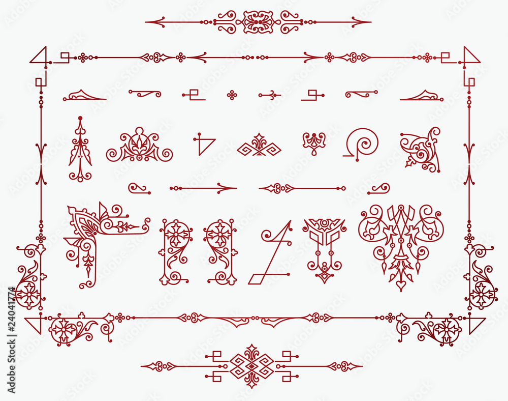 elements for design, creating borders, frames and backgrounds