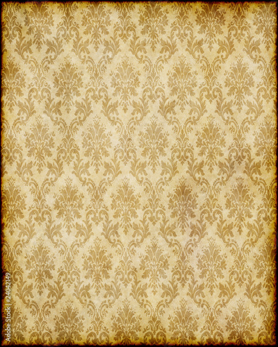old brown damask paper