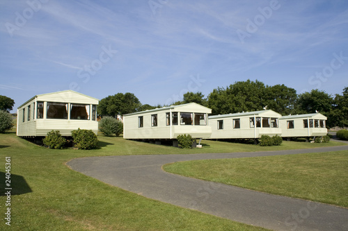 Static caravans in camping site