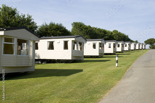 Static caravans in camping site