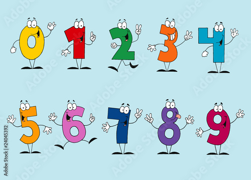 Funny Cartoon Numbers Set