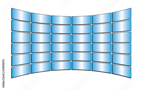 vector blue tv monitors with gradients