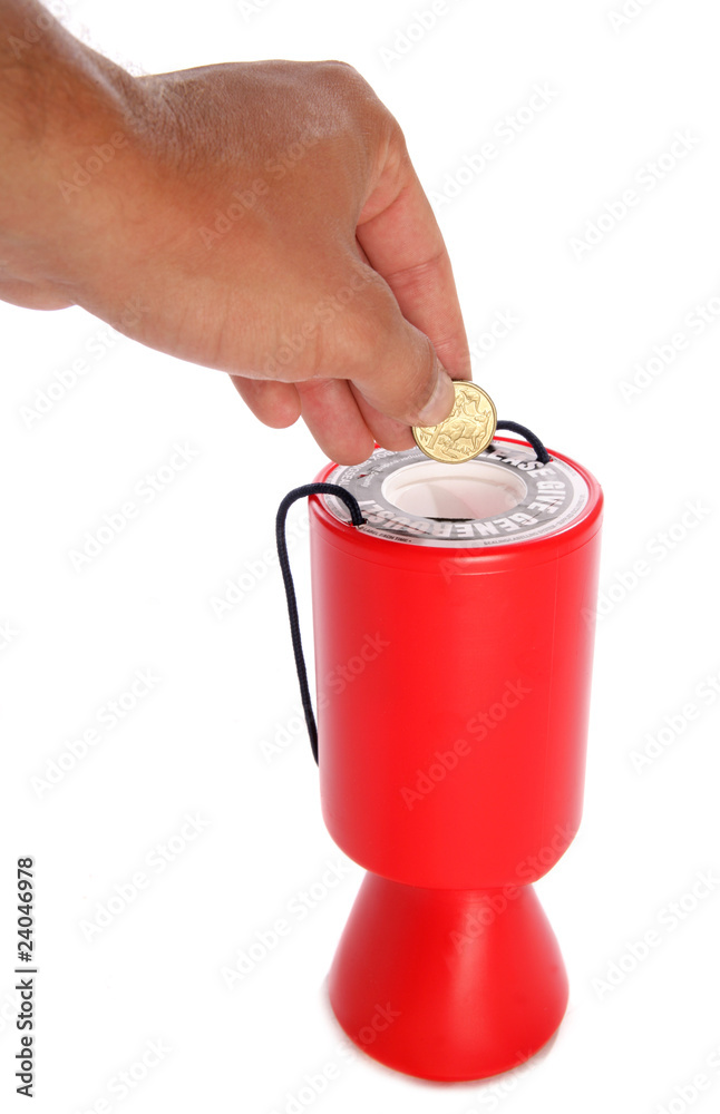 Man donating australian money to charity cutout Man donating australian money to charity cutout