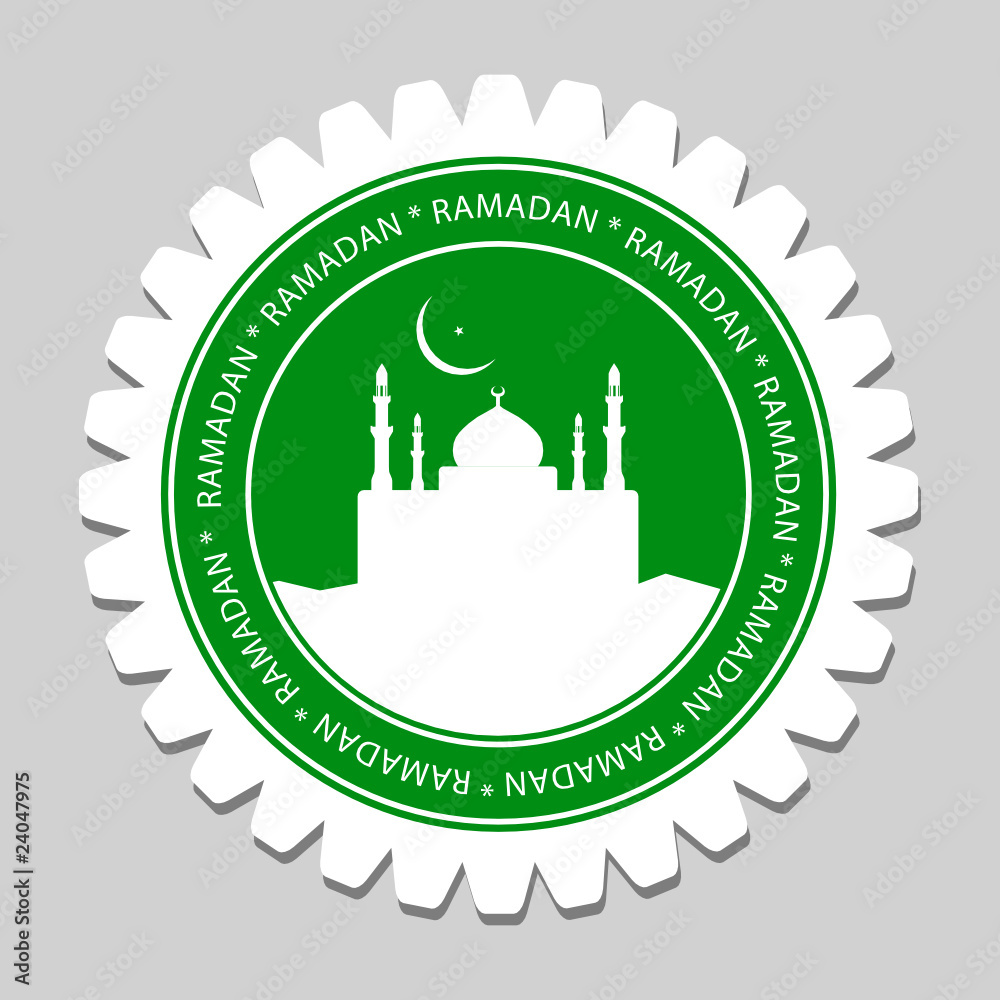 Mosque & Ramadan Moon Sign Label