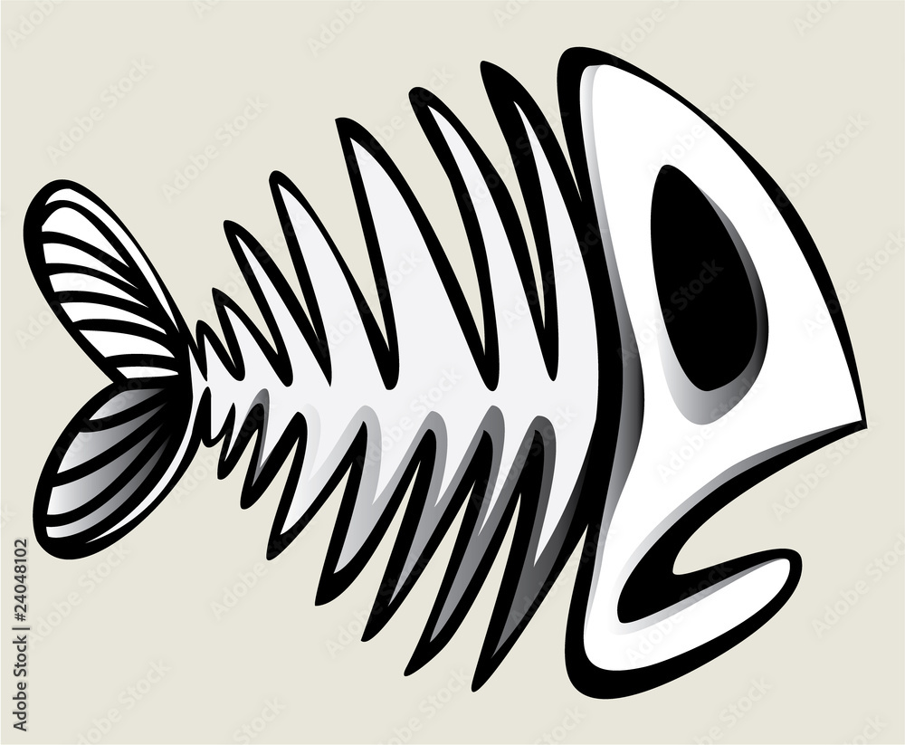 Fish skeleton Stock Vector | Adobe Stock